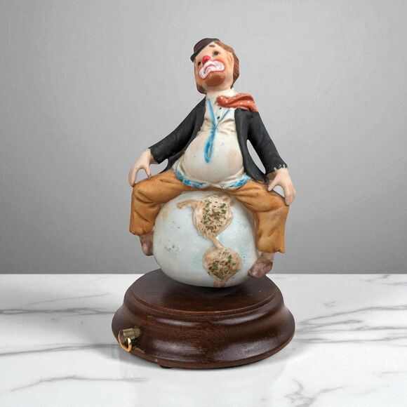 Vintage Albert Price Sad Clown Music Box: Porcelain Figurine - Picture 1 of 6